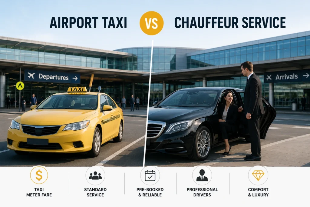 Airport Taxi vs chauffeur service comparison