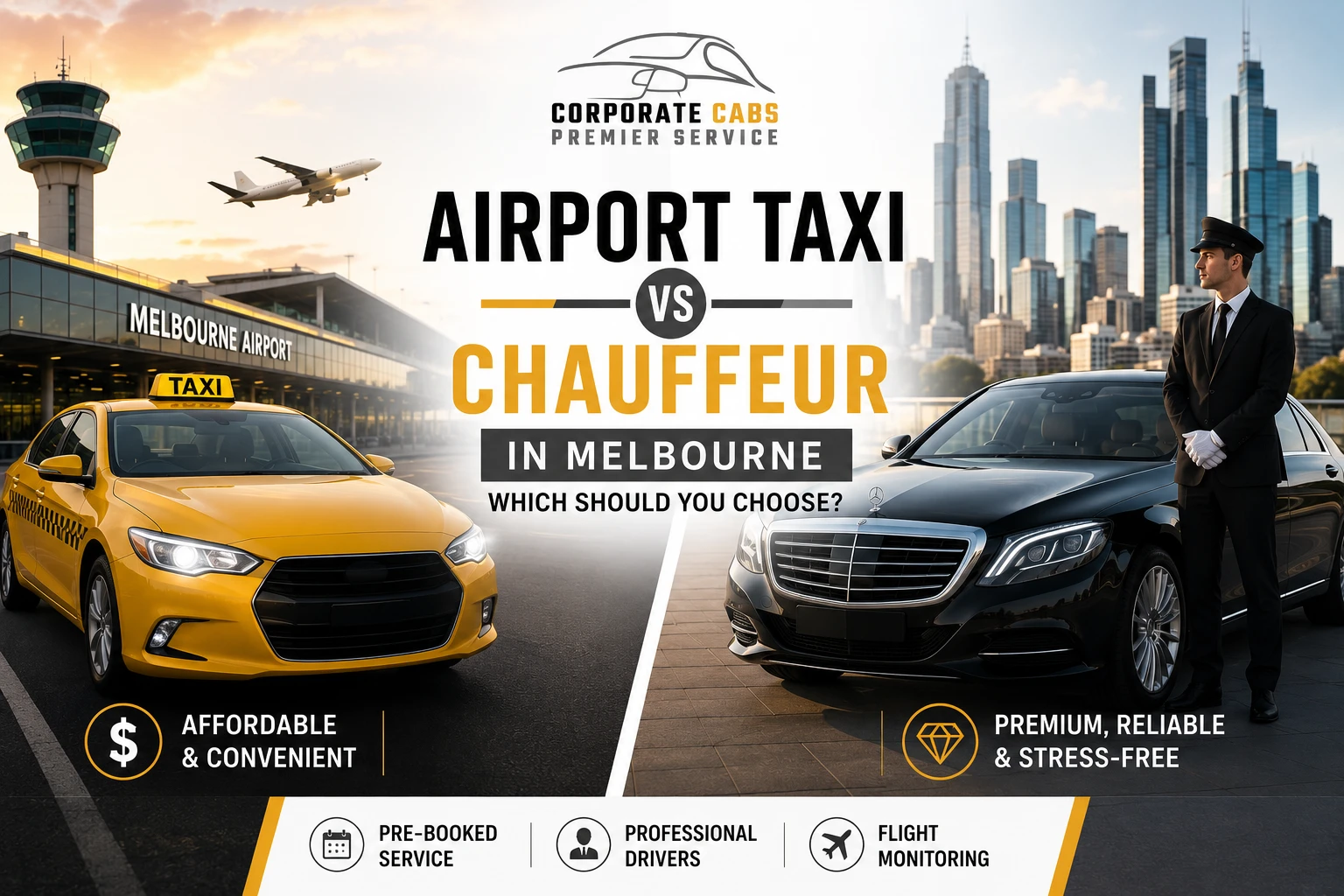 Airport Taxi vs Chauffeur in Melbourne