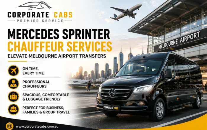 Illustration of How Mercedes Sprinter Chauffeur Services Elevate Melbourne Airport Transfers